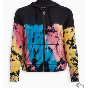 Torrid LOVESICK TERRY MULTI FADED WASH ZIP UP HOODIE 4X